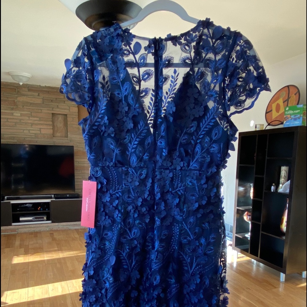 Floral blue lace dress